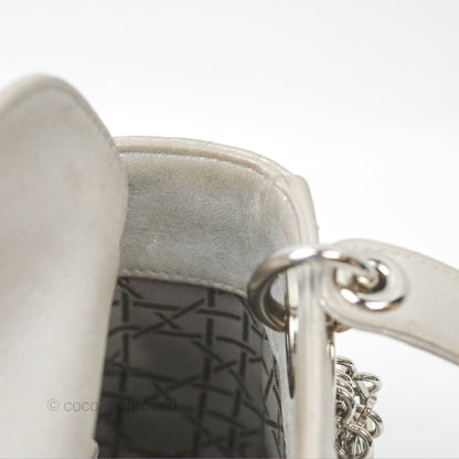 Christian Dior Mini Lady Dior Metallic Silver Nubuck Silver Hardware