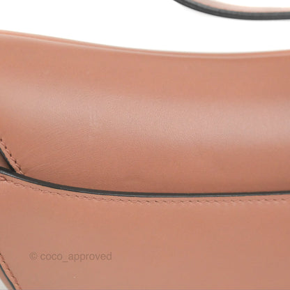Christian Dior Mini Saddle Bag Rose Taupe Grained Calfskin Gold Hardware