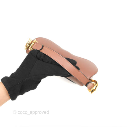 Christian Dior Mini Saddle Bag Rose Taupe Grained Calfskin Gold Hardware