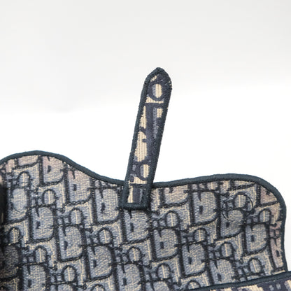 Christian Dior Navy Oblique Slim Saddle Pouch