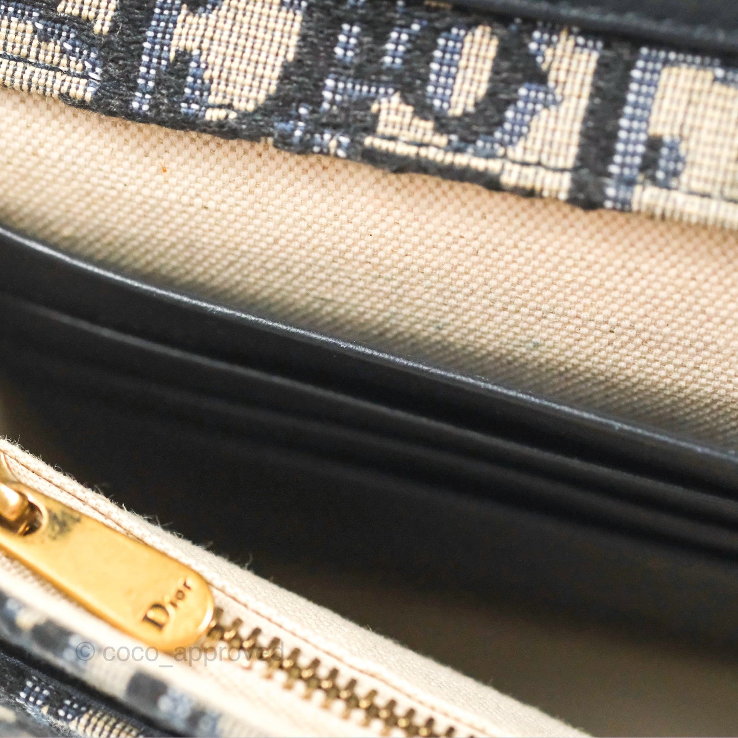 Christian Dior Saddle Chain Pouch Navy Oblique Jacquard