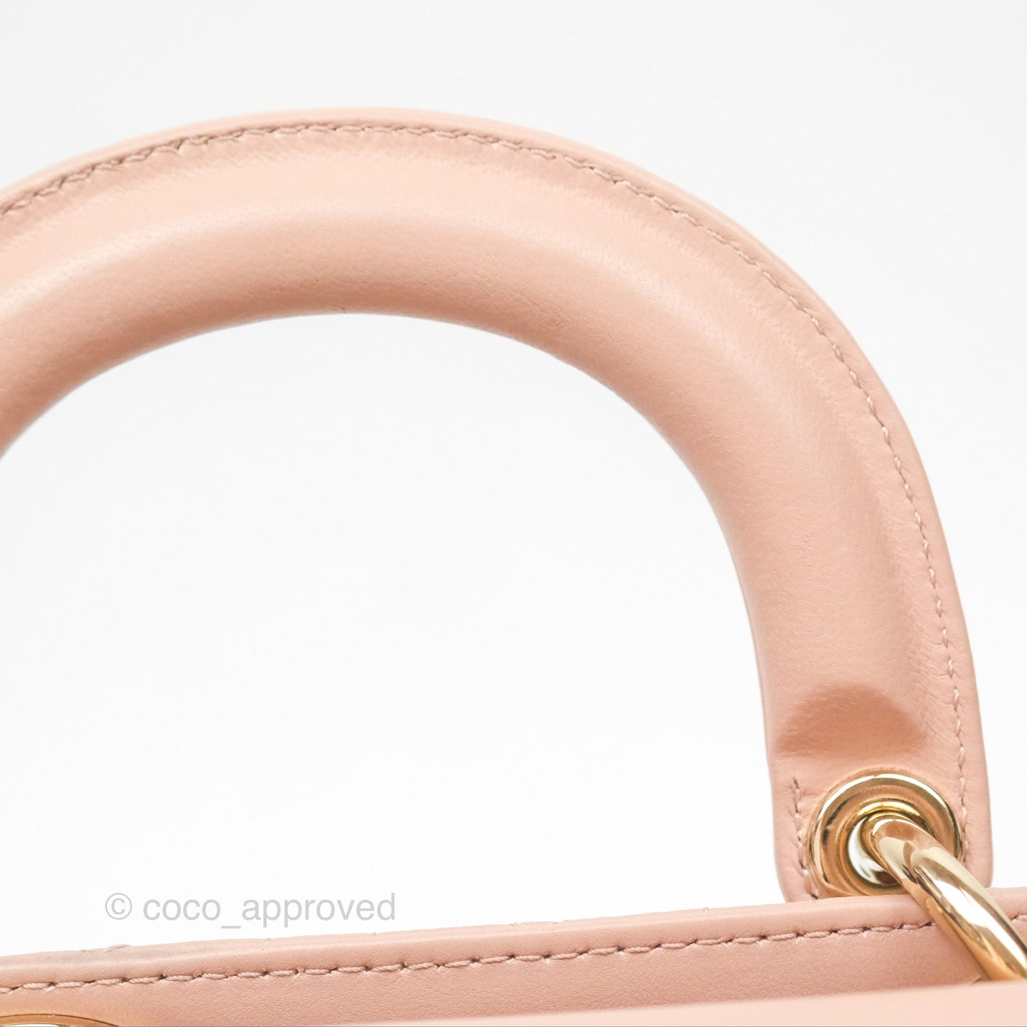 Christian Dior Medium Lady D-Joy Nude Pink Lambskin Heart Quilted