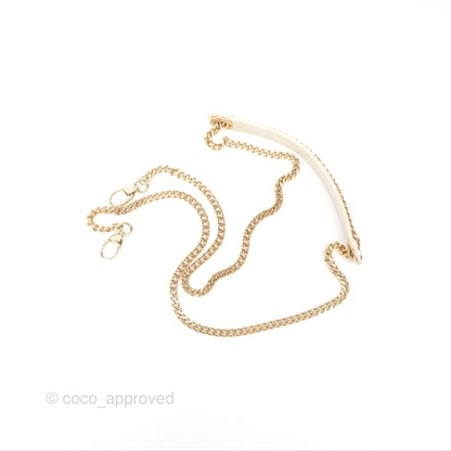 Christian Dior Cannage Mini Lady Dior White Gold Hardware