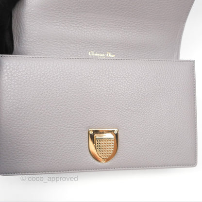 Christian Dior Medium Diorama Calfskin Flap Bag Grey Gold Hardware