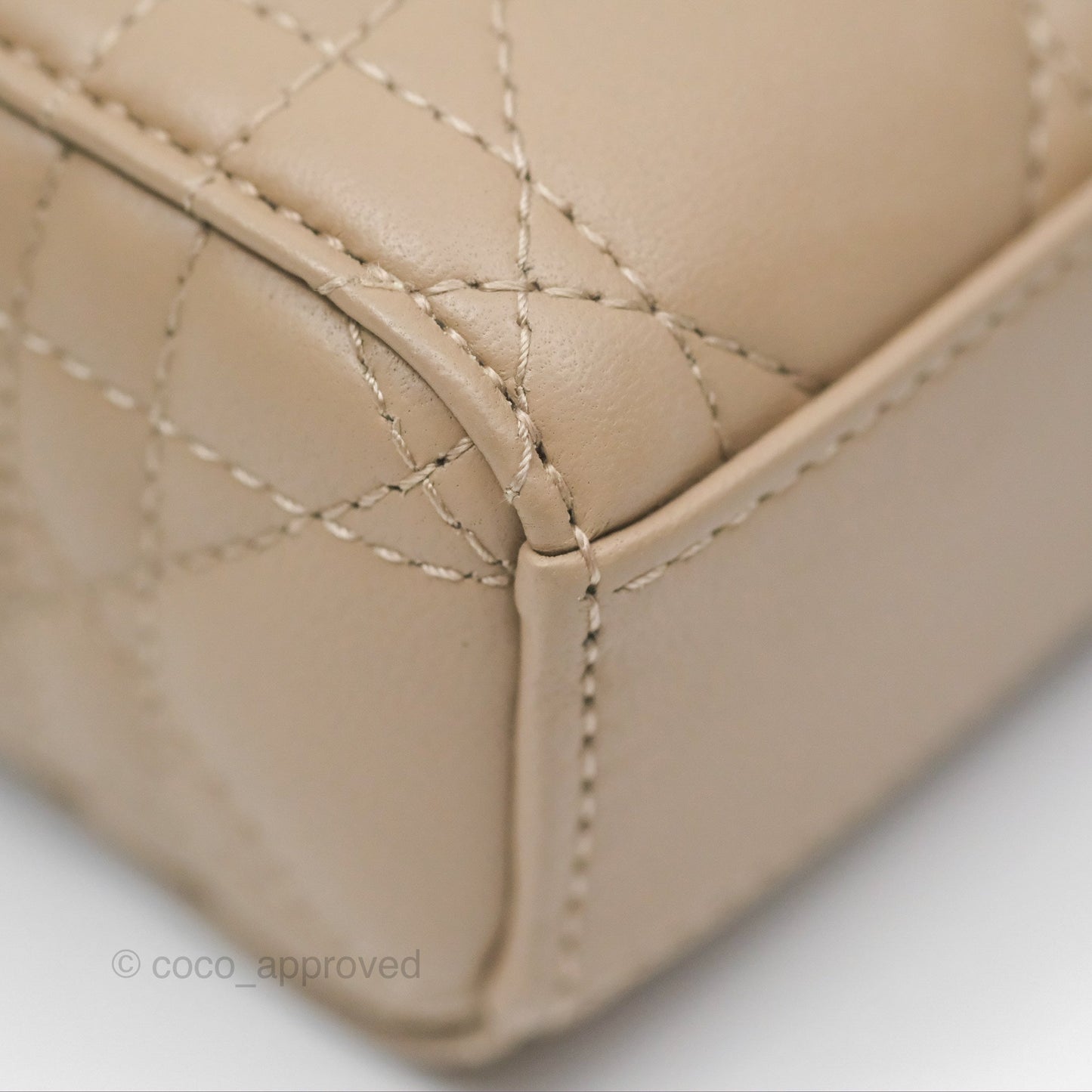 Dior Small Lady D-Joy Bag Beige Lambskin Cannage Gold Hardware
