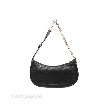 Christian Dior CD Lounge Bag Black Supple Macrocannage Lambskin