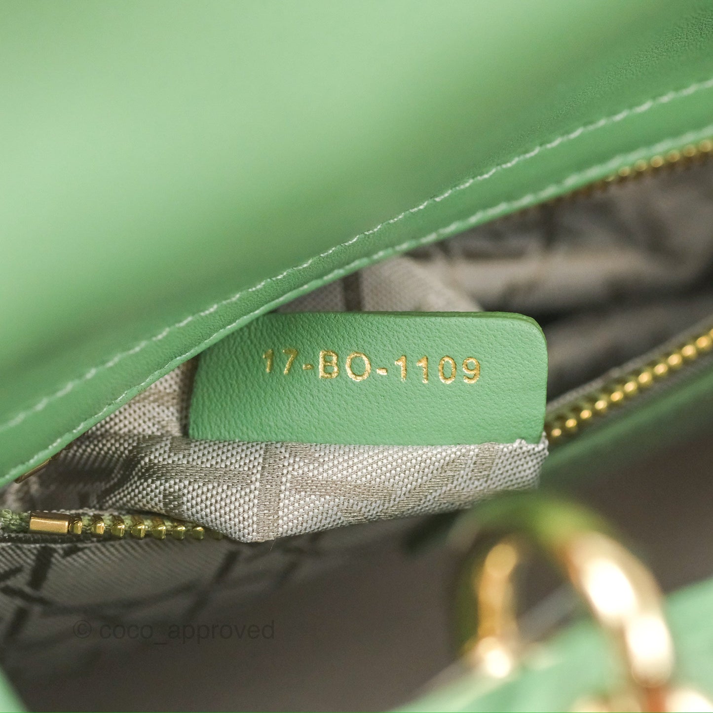 Christian Dior My ABCDior Lady Dior Avocado Green Lambskin Gold Hardware