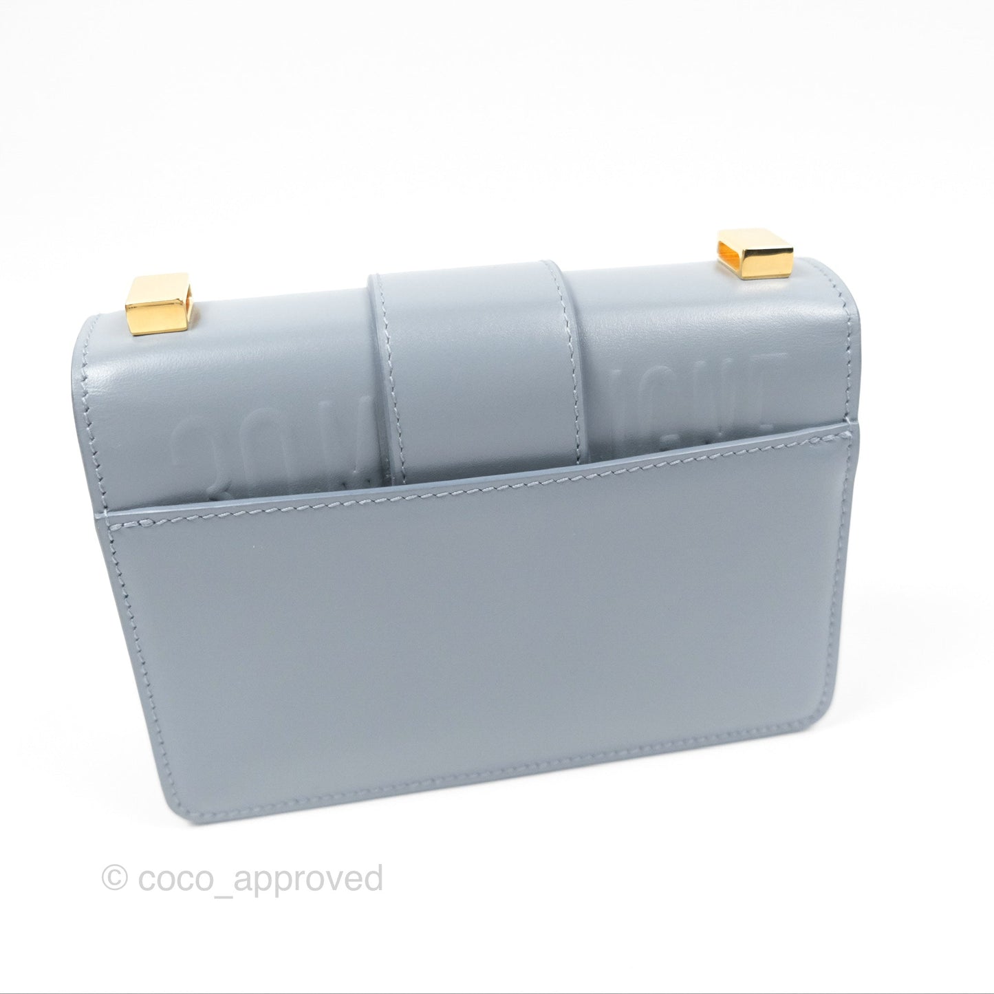 Christian Dior Micro 30 Montaigne Flap Bag Blue Grey Smooth Calfskin