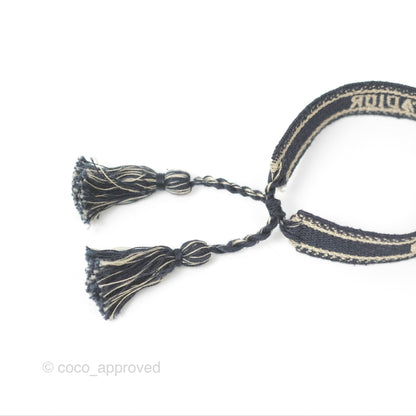 Christian Dior Bracelet Set Navy Blue Dior Oblique Embroidery