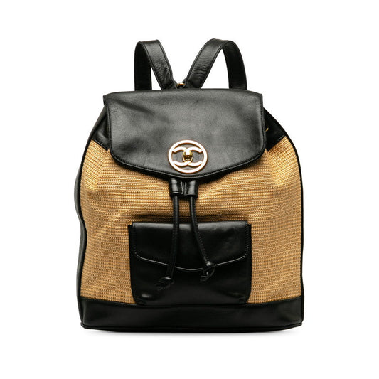 Chanel Cocomark Rucksack Rufia Leather  Chanel Rucksack