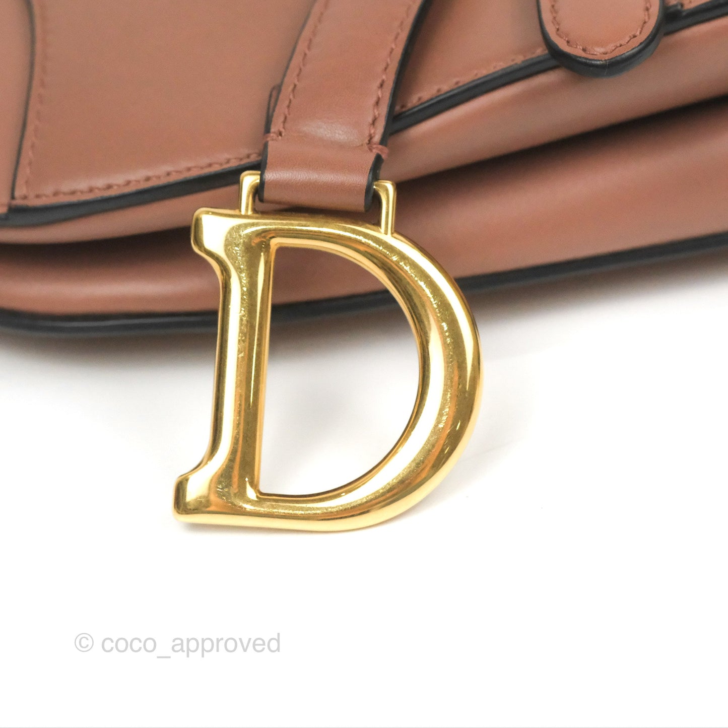 Christian Dior Mini Saddle Bag Rose Taupe Grained Calfskin Gold Hardware