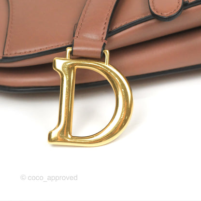 Christian Dior Mini Saddle Bag Rose Taupe Grained Calfskin Gold Hardware
