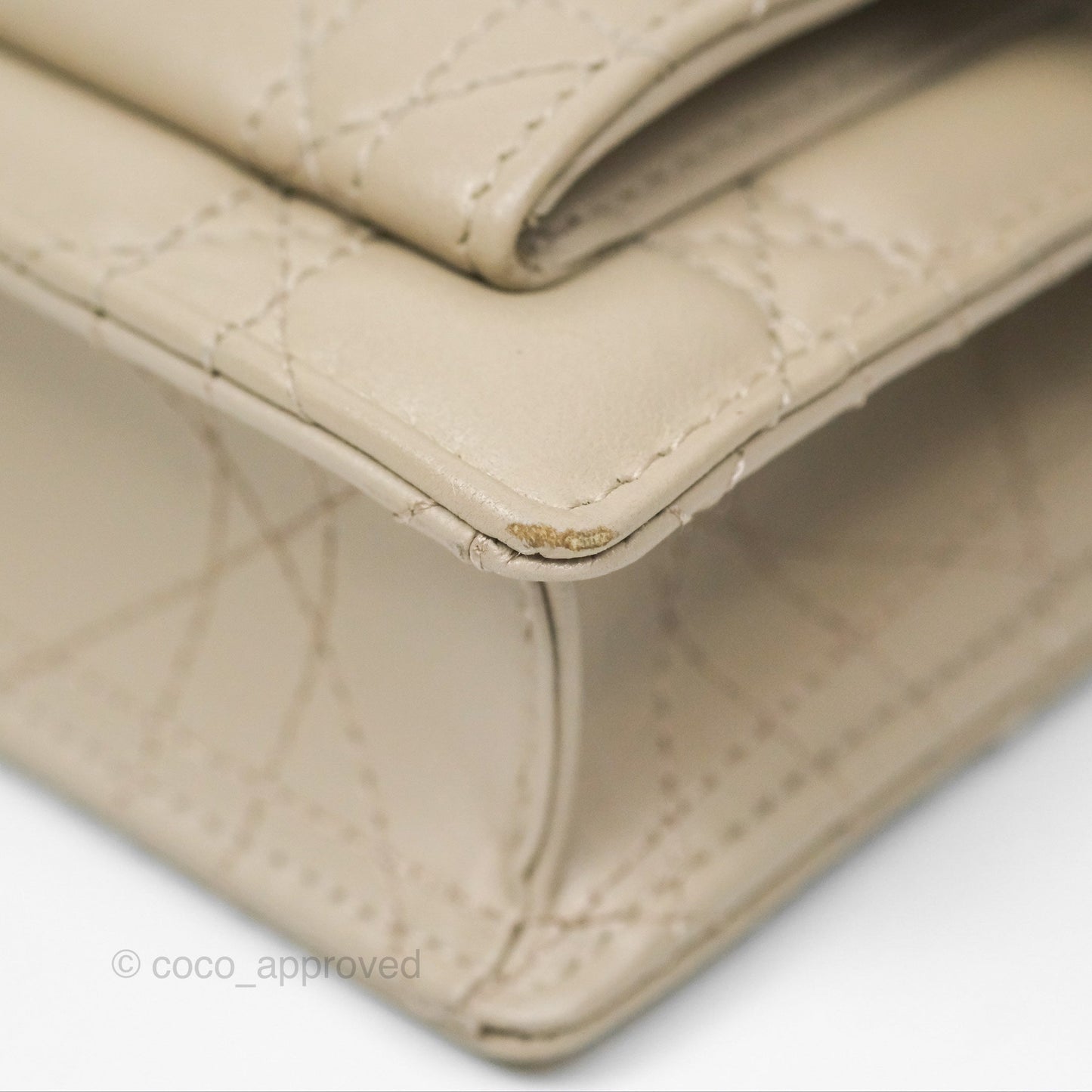 Christian Dior My Dior Daily Chain Pouch Sand-Colored Cannage Lambskin Gold Hardware