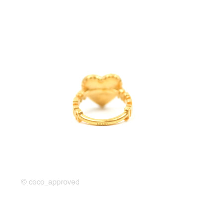 Christian Dior J'adior Crystal Star Heart Ring Matte Gold Tone Size M