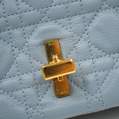 Dior Small Caro Bag Blue Supple Cannage Calfskin