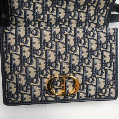 Christian Dior Small 30 Montaigne Bag Blue Dior Oblique Jacquard