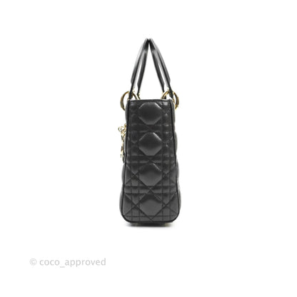 Christian Dior Lambskin My ABCDior Lady Dior Dark Grey Gold Hardware