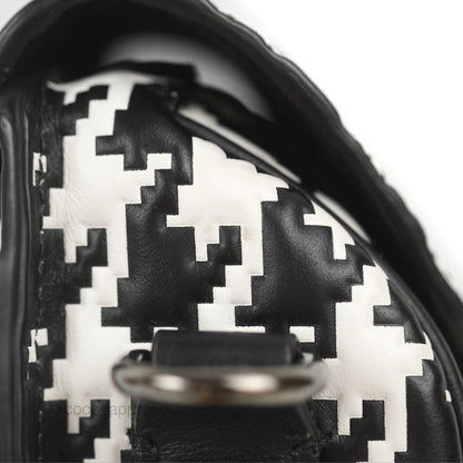 Christian Dior Bobby East-West Bag Black And White Houndstooth Embossed Calfskin