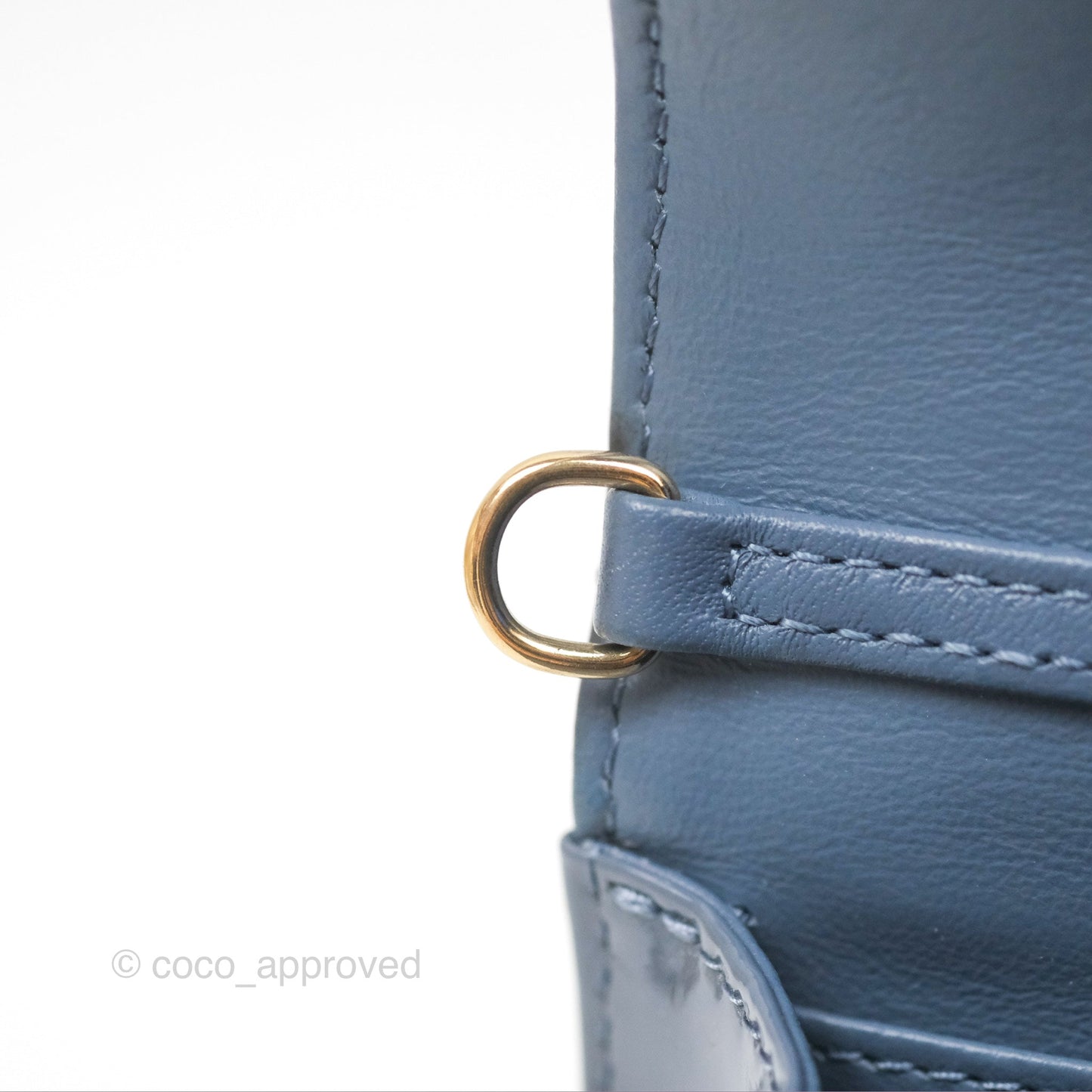 Christian Dior Nano Lady Dior Pouch Cloud Blue Cannage Patent
