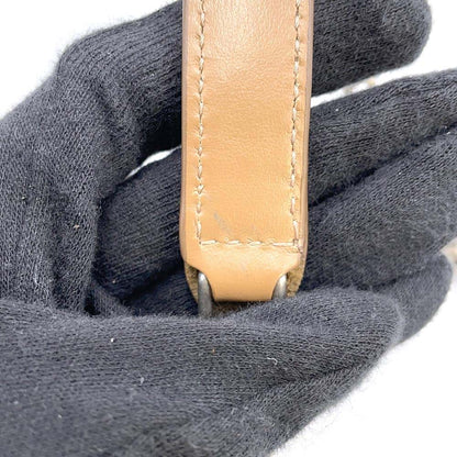FENDI Midi Baguette FF Fabric ChainShoulder Bag Beige 8BR793 Fabric suede