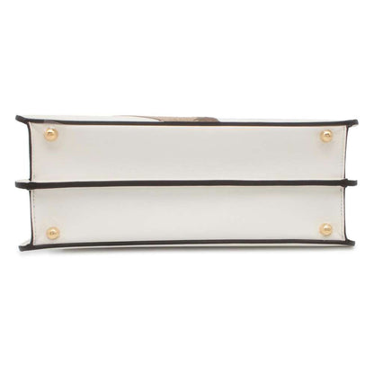 FENDI Peekaboo ISeeU Antonio Lopez White/Brown/Beige 8BN321 Leather suede Size Medium