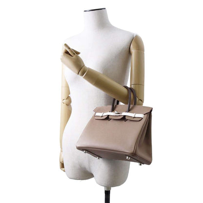 HERMES Birkin tricolor Etoupe/Grease Pail/Ebene Epsom Size 25