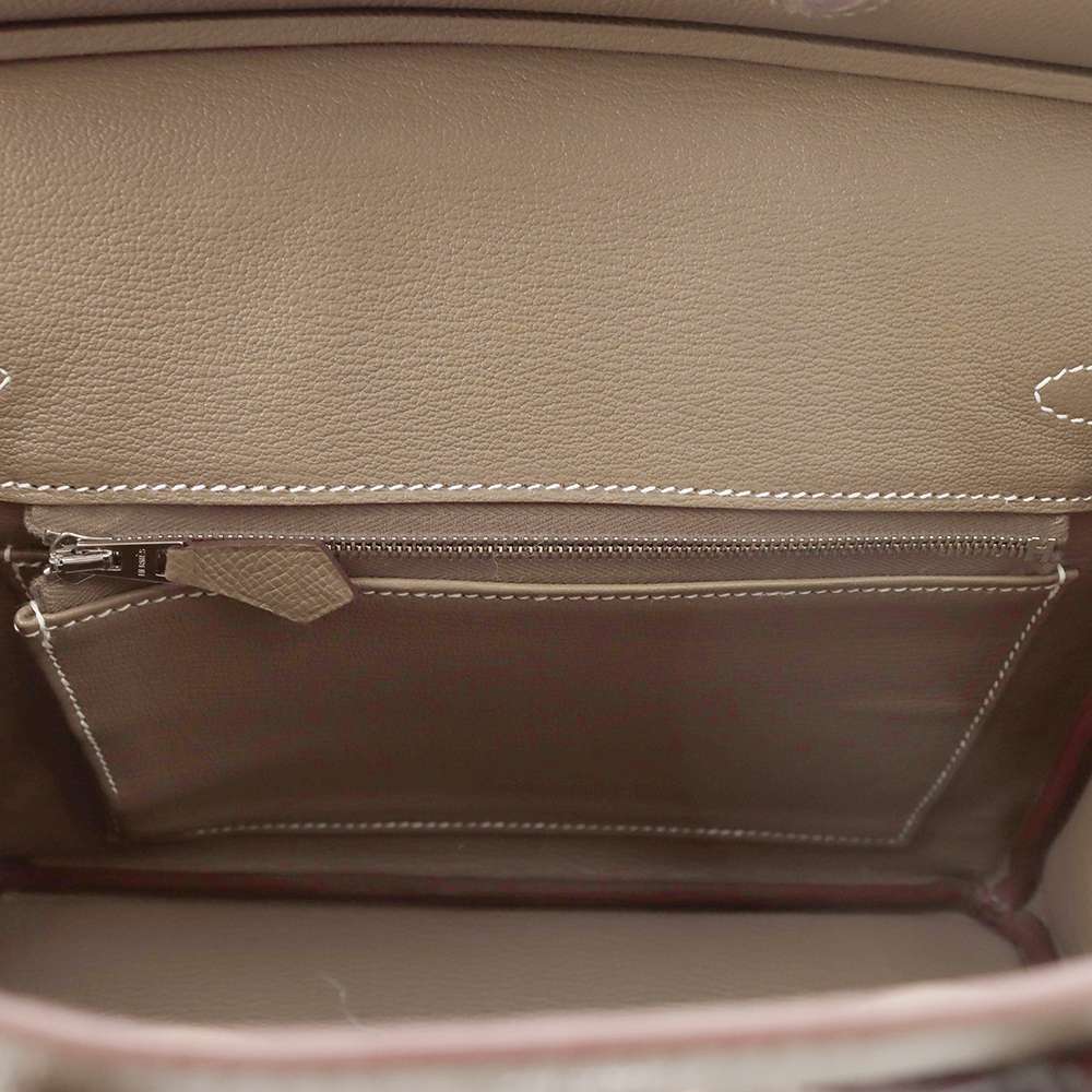 HERMES Birkin tricolor Etoupe/Grease Pail/Ebene Epsom Size 25