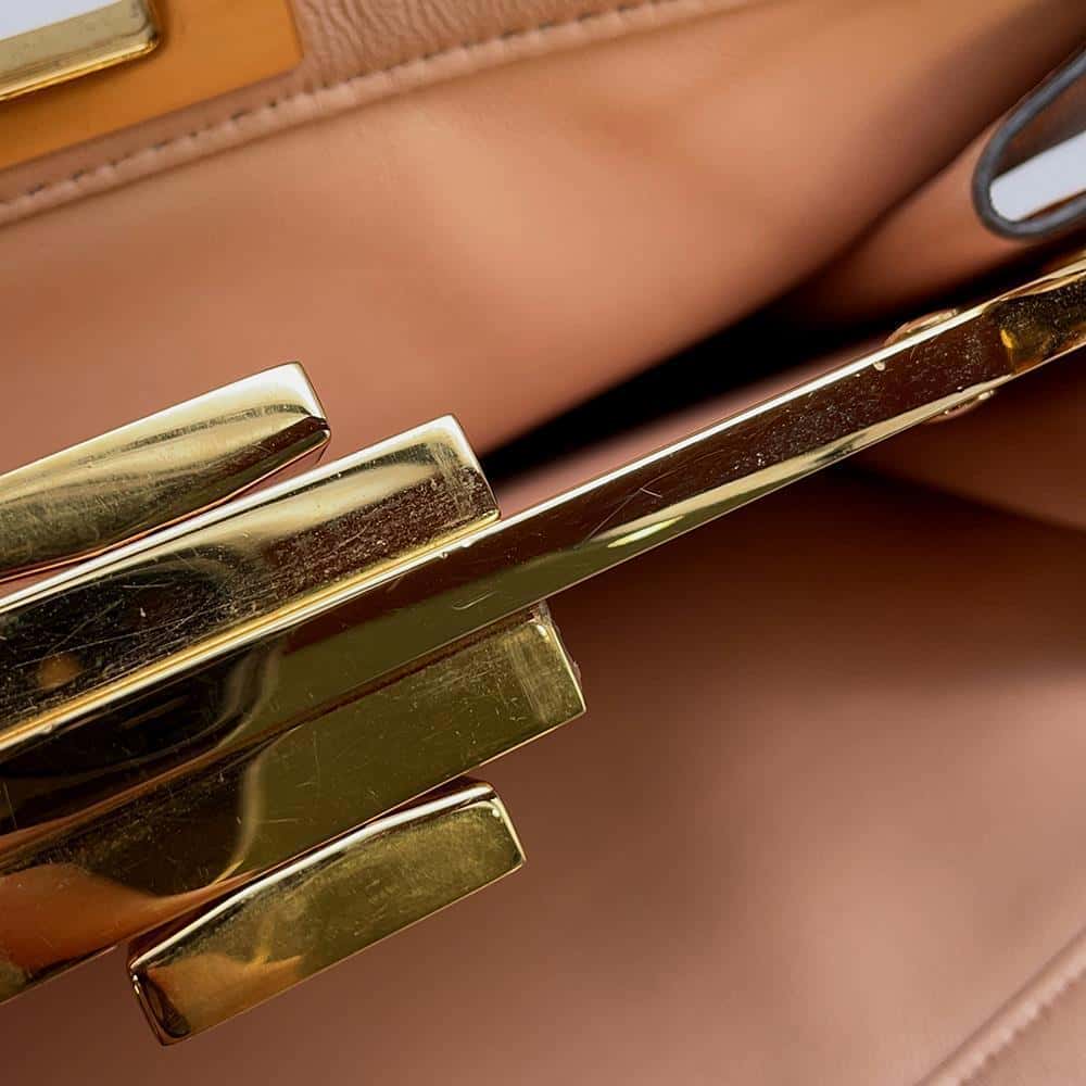 FENDI I see you Peekaboo Brown 8BN321 Leather Size Medium