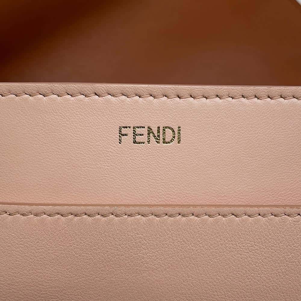 FENDI I see you Peekaboo Brown 8BN321 Leather Size Medium