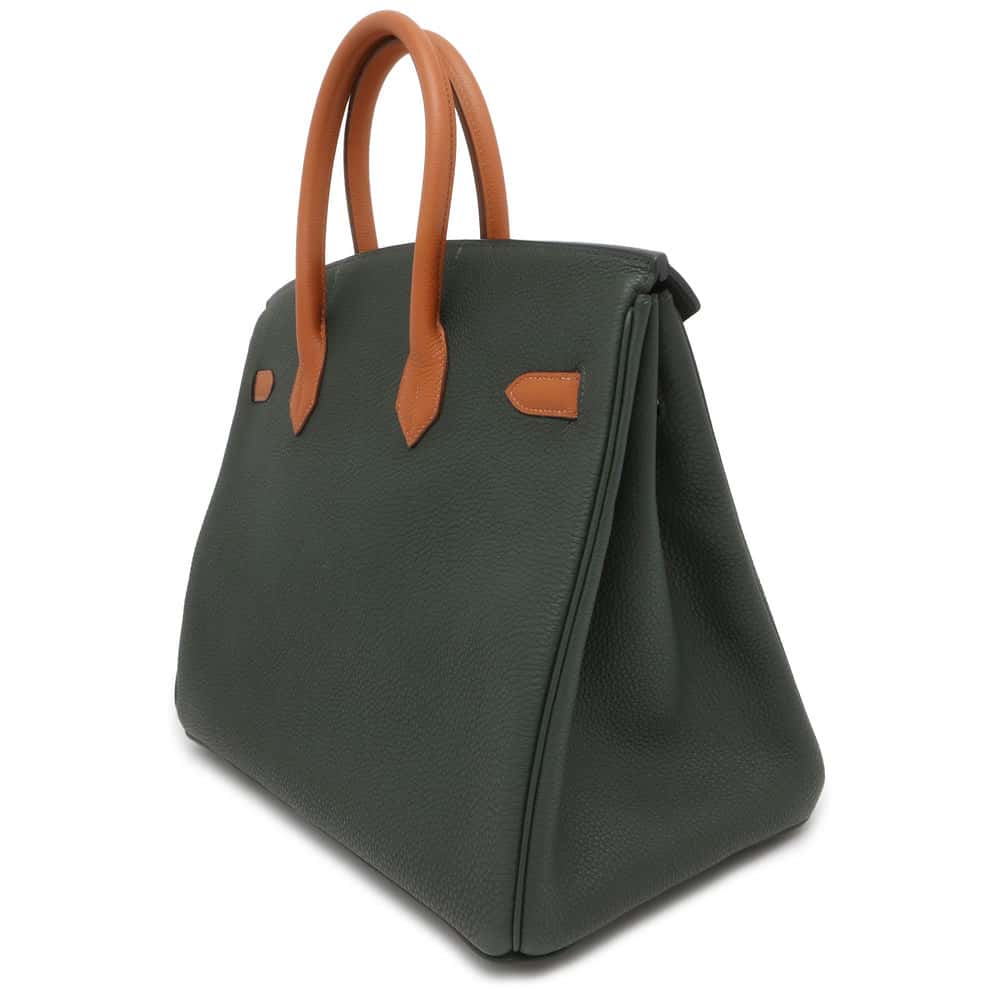 HERMES Birkin Star Mark Vert Fonce/Gold Togo Leather Size 35