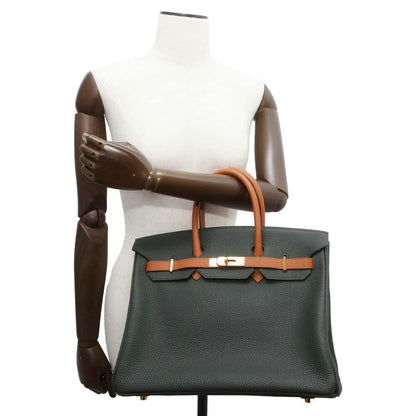HERMES Birkin Star Mark Vert Fonce/Gold Togo Leather Size 35