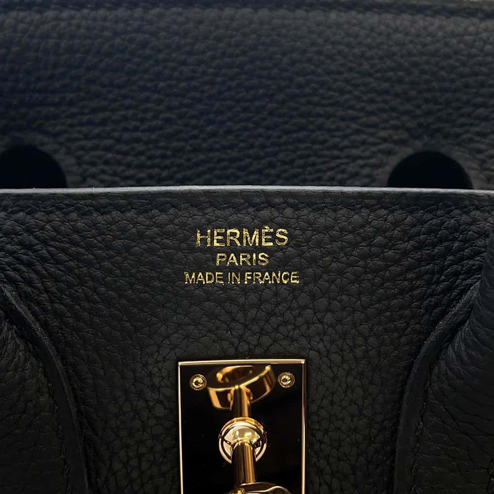 HERMES Birkin Black Togo Leather Size 25