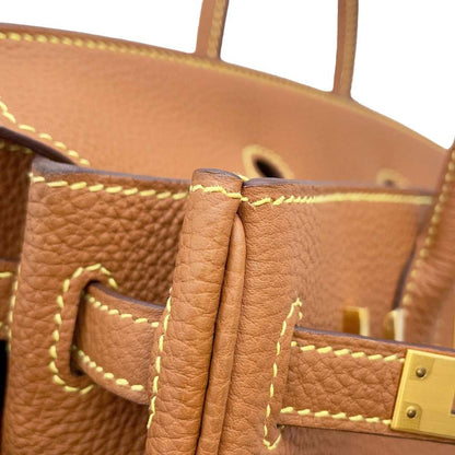 HERMES Birkin SPO Gold/Lime Togo Leather Size 25