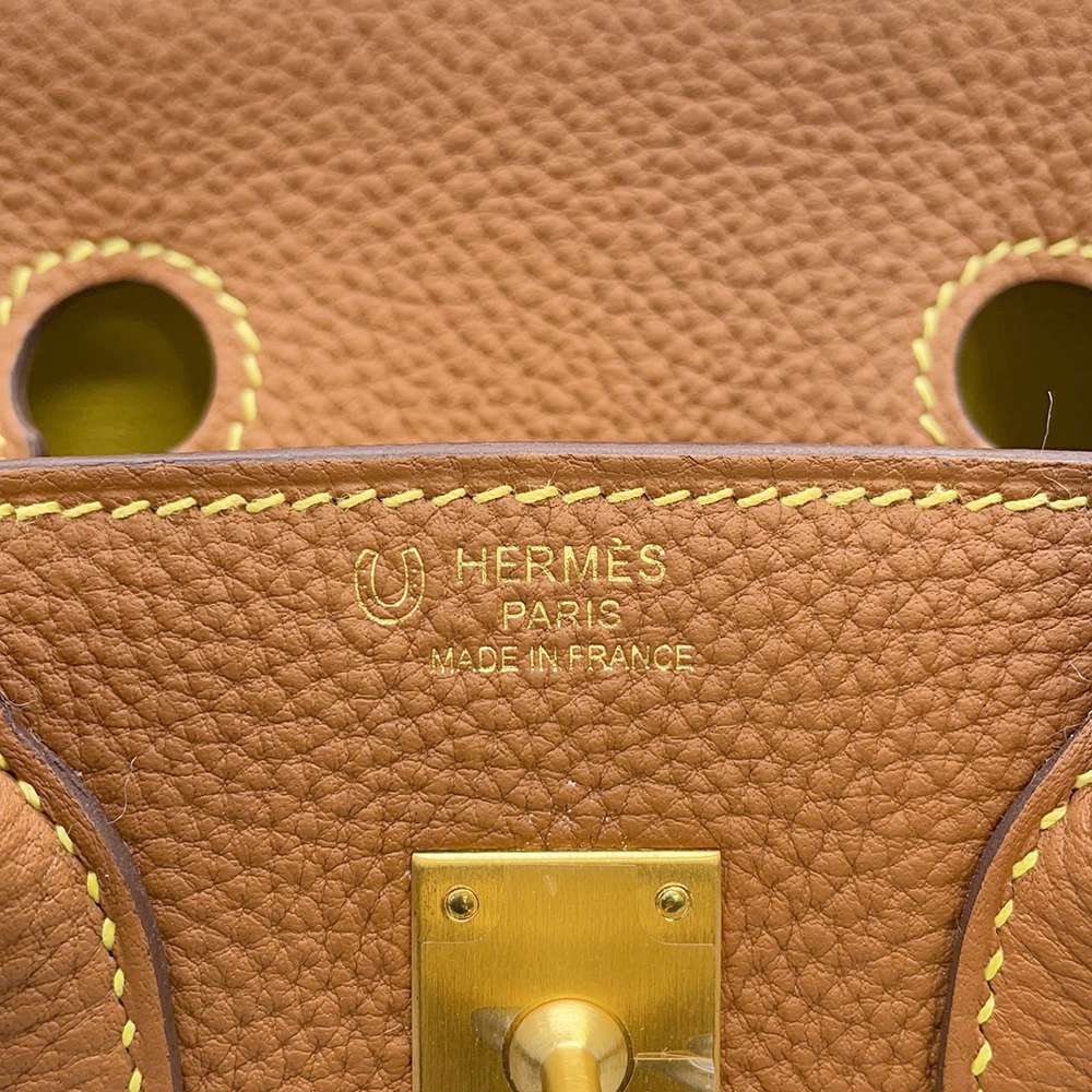 HERMES Birkin SPO Gold/Lime Togo Leather Size 25