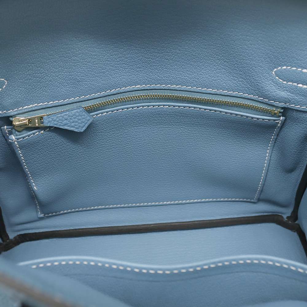 HERMES Birkin New Blue Jean Togo Leather Size 25
