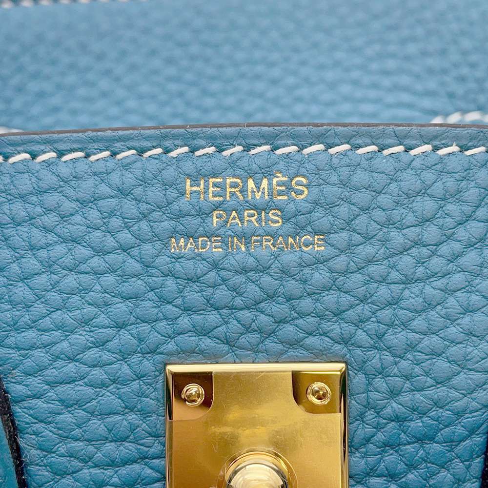 HERMES Birkin New Blue Jean Togo Leather Size 25