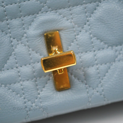 Dior Small Caro Bag Blue Supple Cannage Calfskin