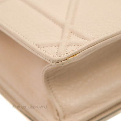 Christian Dior Small Diorama Calfskin Flap Bag Nude Pink Gold Hardware
