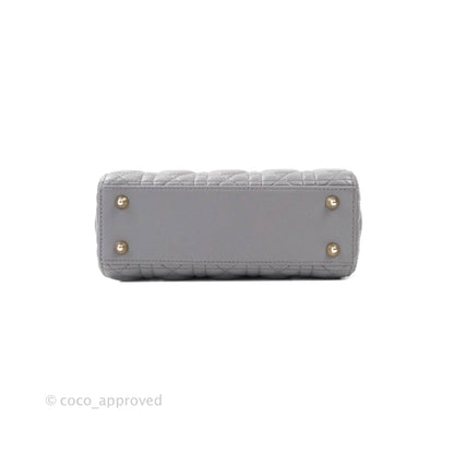 Christian Dior Lambskin My ABCDior Lady Dior Grey Gold Hardware