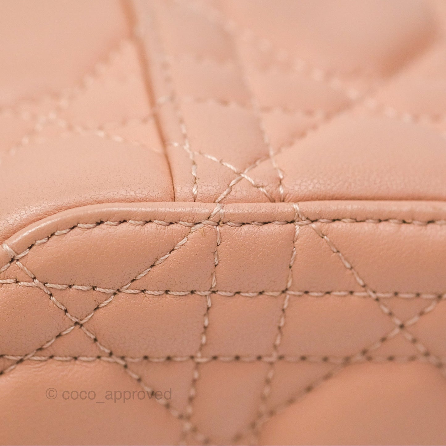 Christian Dior Micro Lady Dior Vanity Case Rose Des Vents Cannage Lambskin