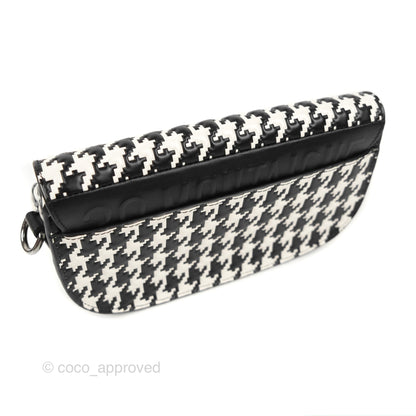 Christian Dior Bobby East-West Bag Black And White Houndstooth Embossed Calfskin