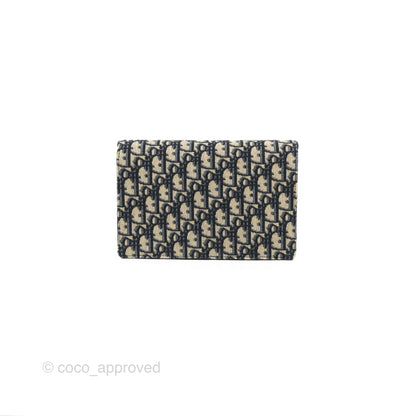 Christian Dior Saddle Chain Pouch Navy Oblique Jacquard