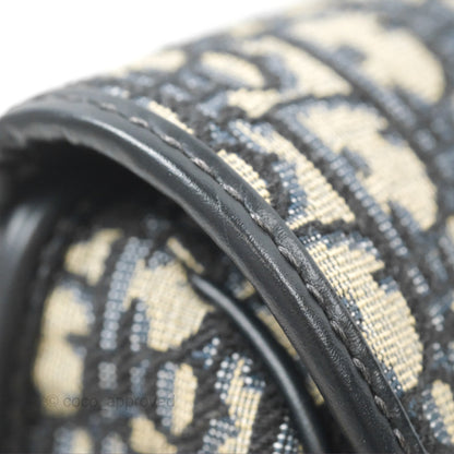 Christian Dior Bobby East-West Bag Blue Oblique Jacquard Canvas