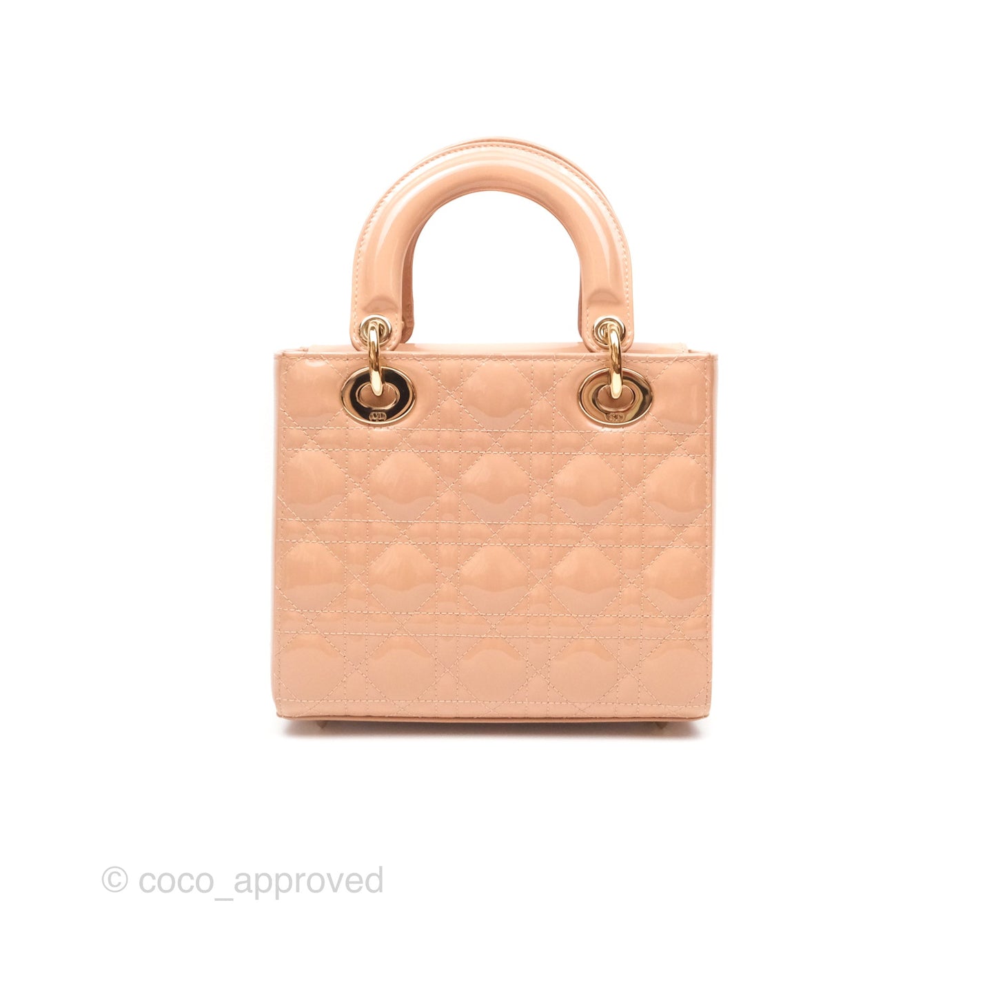 Christian Dior Small Lady Dior My ABCDior Beige Patent Gold Hardware