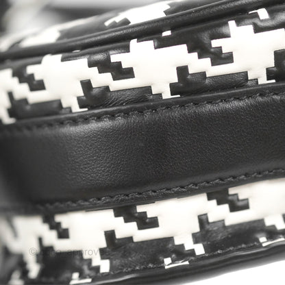Christian Dior Bobby East-West Bag Black And White Houndstooth Embossed Calfskin
