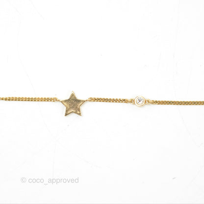 Christian Dior Petit CD Double Necklace Crystals Gold Tone
