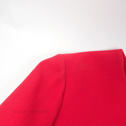 Christian Dior Red Wool Silk Dress Size 34