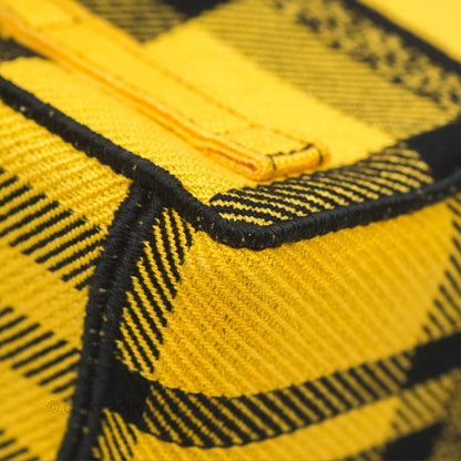 Christian Dior Small Diorcamp Bag Yellow Black Checkered Embroidery