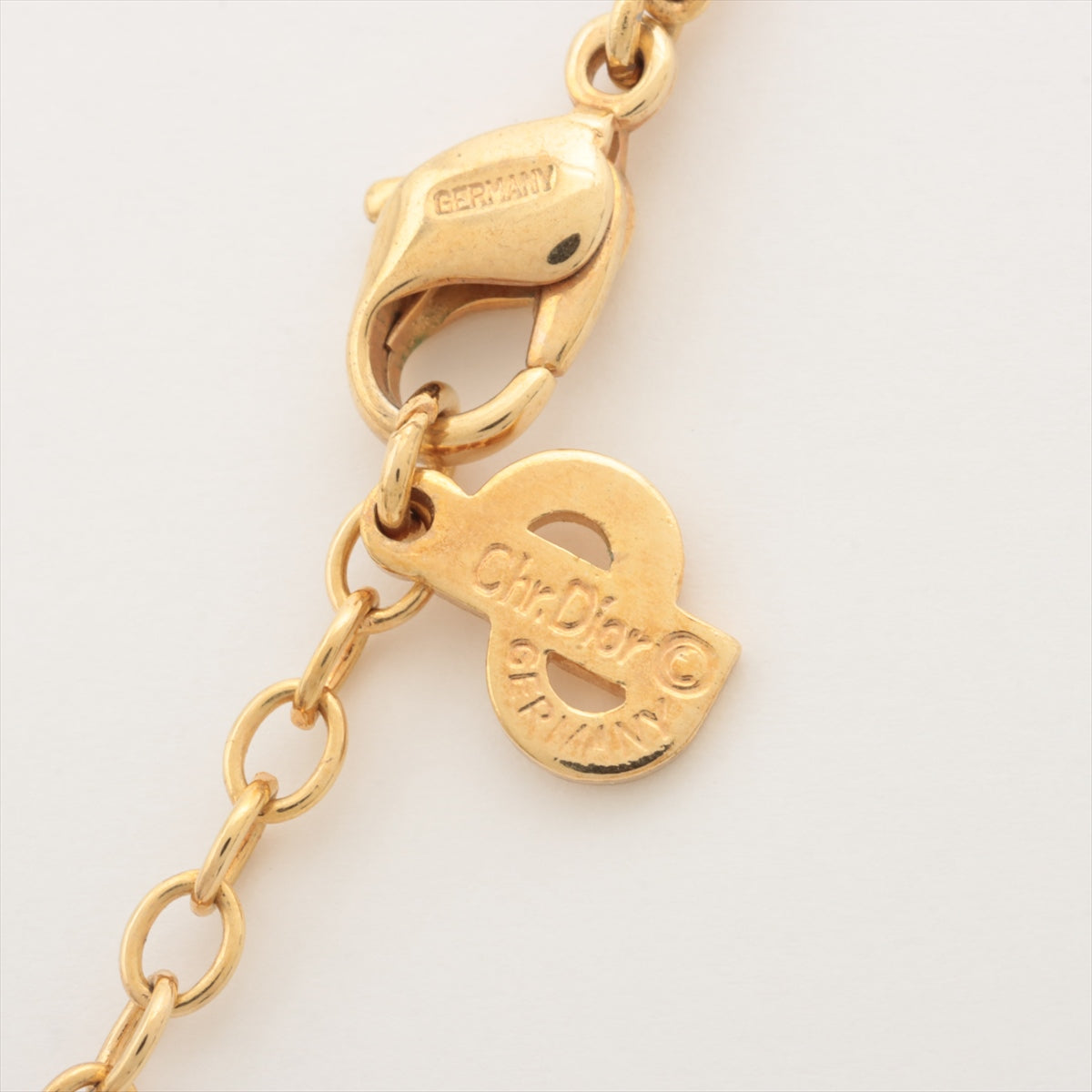Christian Dior Logo Rhinestone Necklace Costume Jewellery