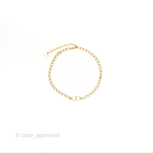 Christian Dior Petit CD Choker Necklace Gold Tone